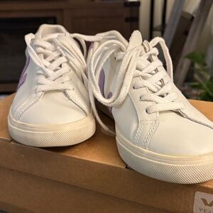 Veja White Sneakers with Lavender Details